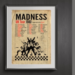 MADNESS Reimagined 1980 UK Tour Poster A3 and A4 png, pdf, jpg
