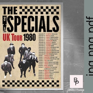 THE SPECIALS Reimagined 1980 UK Tour Poster A3, png, pdf, jpg