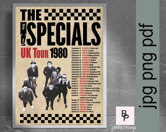 THE SPECIALS Reimagined 1980 UK Tour Poster A3, png, pdf, jpg