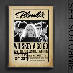 BLONDIE Reimaginado Whisky A Go Go 1977 Cartel de la gira A3 y A4 png, pdf, jpg