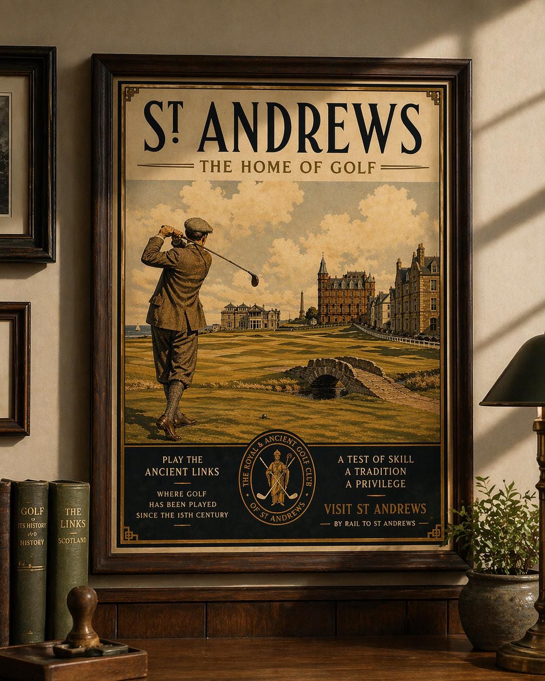 Vintage St Andrews Golf Poster | 1920s Style Scotland Wall Art (digital ...