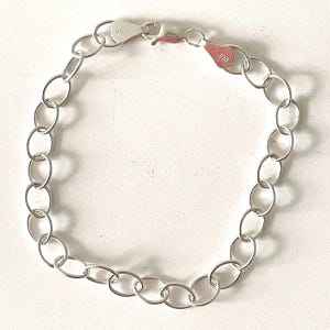 Silver Cable Link Charm Bracelet