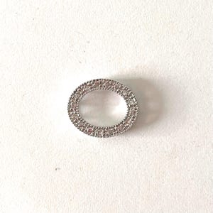 Rhodium CZ Oval Component