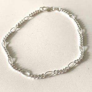Silver Figaro Bracelet