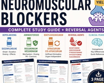 Neuromuscular Blockers and Reversals Cheat Sheet