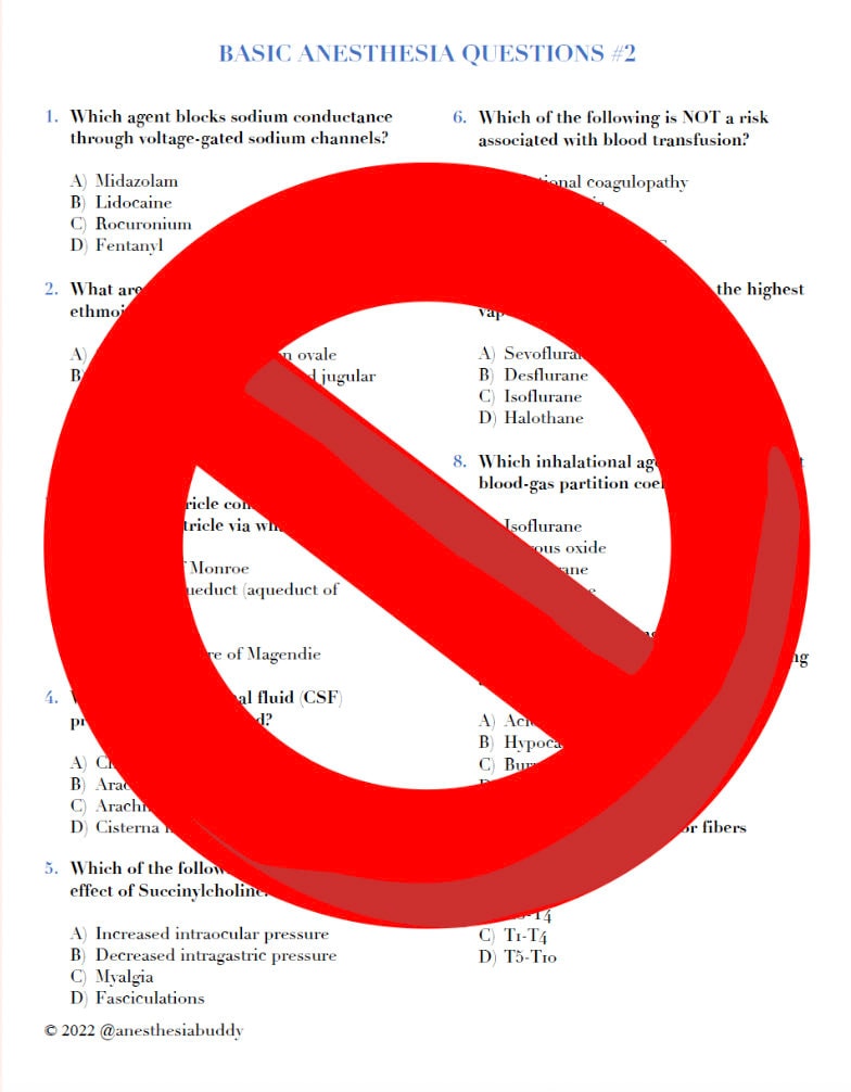 Basic Anesthesia Questions #2 - Etsy