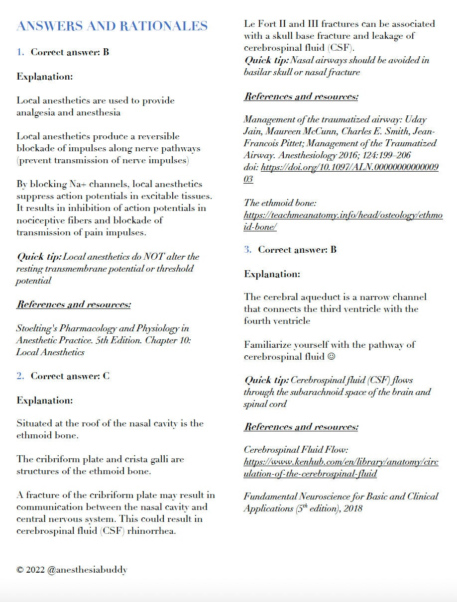 Basic Anesthesia Questions #2 - Etsy