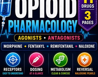 Opioid Pharmacology Cheat Sheet Bundle
