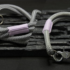 Set aus Hundeleine und Hundehalsband &quot;Grauer Liebling“ aus Tau