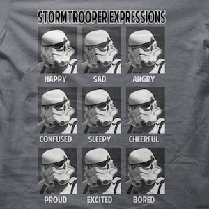 Expressions of Stormtrooper Jedi Master Joke Parody Sci-Fi T-shirt M5599