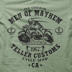 VINTAGE BIKER Men of Mayhem Motorcycle Biker T-Shirt M5844