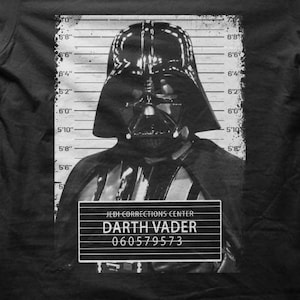 Darth Vader Mugshot Funny Parody Sci-Fi T-shirt M5644