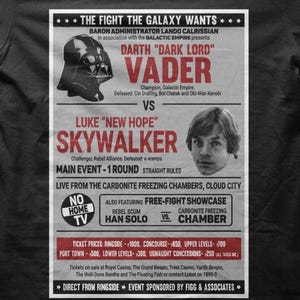 Darth Vader Vs Skywalker Jedi Parody Sci-Fi T-shirt M5642