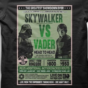 Showdown Darth Vader Vs Skywalker Jedi Parody Sci-Fi T-shirt M5642