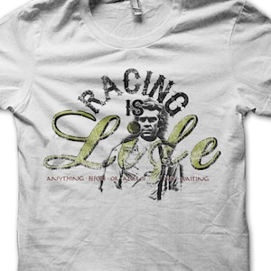 Racing is Life T-shirt vintage imprimé motard classique TR8 moto motard image 1