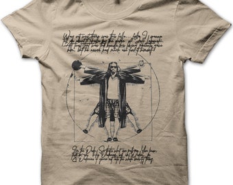 T-shirt stampata The Dude Vitruvian Man The Big Lebowski Jeff Walter Donny