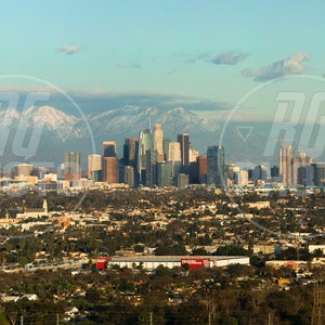 Los Angeles Skyline Panoramic - 17&quot; x 36&quot; Print