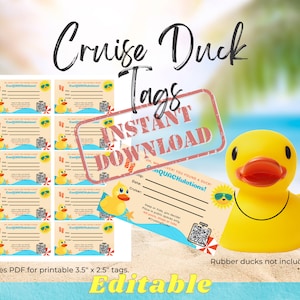 Cruise Duck Tags, Editable, Fill and Print image 1