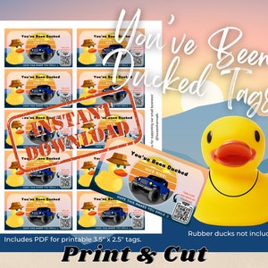 You&#39;ve Been Ducked, Print and Cut Ducking Tags, Mountain Theme