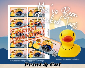 You've Been Ducked, ducking-tags printen en knippen, bergthema