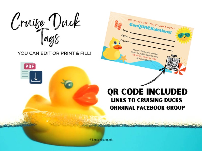 Cruise Duck Tags, Editable, Fill and Print image 3