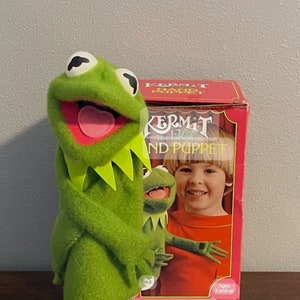 1978 Fisher Price Kermit the Frog Muppet Hand Puppet Vintage Kermit Muppet Show Puppet in the Original Box image 1