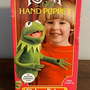 1978 Fisher Price Kermit the Frog Muppet Hand Puppet Vintage Kermit Muppet Show Puppet in the Original Box image 5