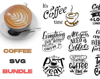 The Coffee art bundle includes SVG files for printing.