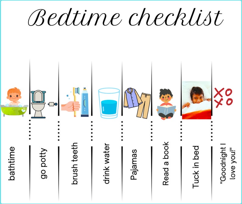 Bedtime Routine Checklist pecs System Etsy