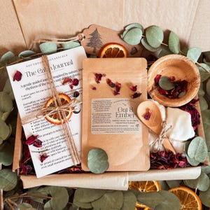 Journal & Spa Gift | Guided Self Care, Nature and Moon Journal Diary | Clay Botanical Facial Mask with Accessories | Adorable Pamper Gift