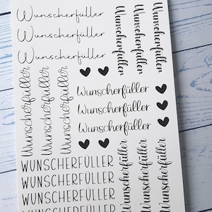 Kerzenfolie Wunscherfüller A5, Wasserschiebefolie, Kerzentattoo, Tattoofolie, Kerzensticker, Geschenk für Kerzen, Sticker, Schwarz oder Weiß