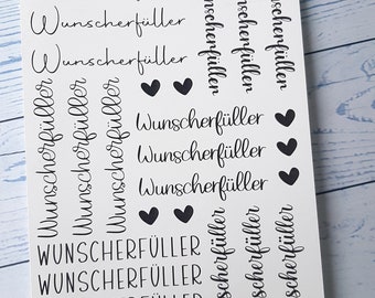 Kerzenfolie Wunscherfüller A5, Wasserschiebefolie, Kerzentattoo, Tattoofolie, Kerzensticker, Geschenk für Kerzen, Sticker, Schwarz oder Weiß