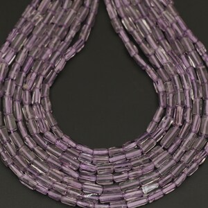 Pink Amethyst Smooth Rectangle, Straight Drilled, Handmade Beads, 13 Inch Strand, 3x5-3x7 mm
