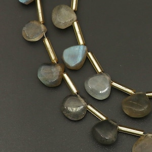 Blue Fire Labradorite, Smooth Heart, 7 MM, Flashes Labradorite Heart, Gemstone Labradorite Heart, Blue Fire Flat Heart, Jewelry Making Beads