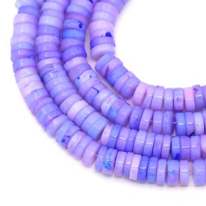 Lavender Opal, Heishi Disc Shaped, Smooth Heishi Beads, Opal Gemstone, 8mm, Opal Flat Rondelle, Lavender Opal Beads, jewelry making Beads