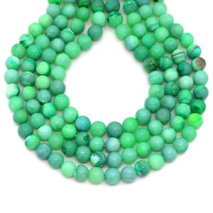Green Opal Smooth Round Beads, 8mm