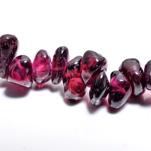 Garnet Gemstone Chips, Dark Red Freeform Chips Beads, 16 & 32 Inch