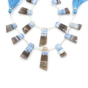 Blue Boulder Opal Seven Shape, Faceted Briolette Beads: Handmade Gemstones