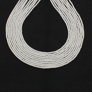2mm White Shell Pearl Rondelle Beads - Smooth 13&#39;&#39; Strand