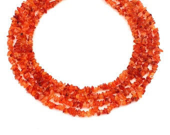 Natural Carnelian Chips Beads, Smooth Chips Nugget, Orange Carnelian, Polish Chips, Carnelian Gemstone Beads, Jewelry Making Bead, Bulk Bead