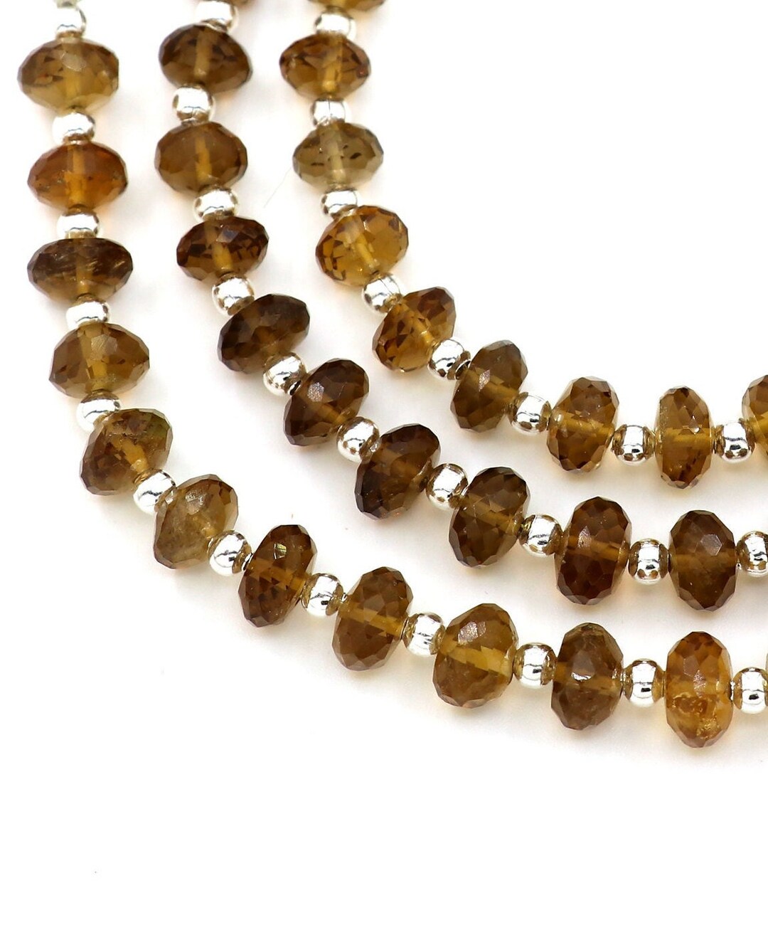AAA Natural Honey Quartz Concave Cut Rondelle Shape Beads, Honey Quartz