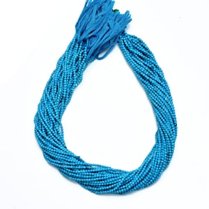 Perline di turchese blu da 2 mm, perline rondelle sfaccettate, perline di pietra preziosa turchese naturale, turchese sfaccettato, micro turchese, perline per la creazione di gioielli