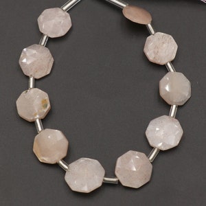 Peach Moonstone, Hexagon Shaped, Hexagon Faceted Beads, Light Weight Beads, Gemstone Peach Moonstone, Handmade Beads, Gemstone For Jewelry