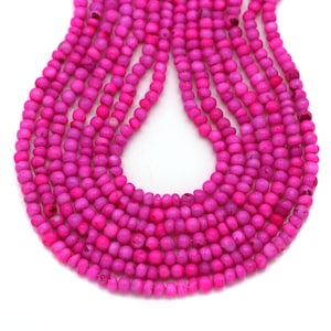 Hot Pink Opal Rondelle Beads: Smooth Gemstone Strand, 12 Inch Strand, 4mm