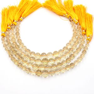Citrine Round Beads, Faceted Round Gemstone Strand, 6-9mm