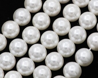 Pearl Round Balls, Smooth Pearl, Mother Of Pearl, Round Balls Pearl, Pearl Beads, Hydro Pearl, White Pearl, Round Beads, Craft Supplies Bead