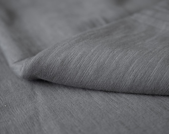 Tejido de punto jersey flameado - Gris medio