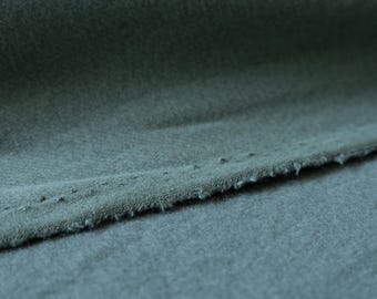 Tejido de felpa cepillada gruesa y pesada - Verde mar empolvado - 300 g/m² - Medio metro