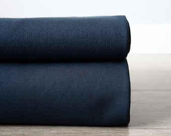 French Terry with Matching Rib - Navy - 380 GSM