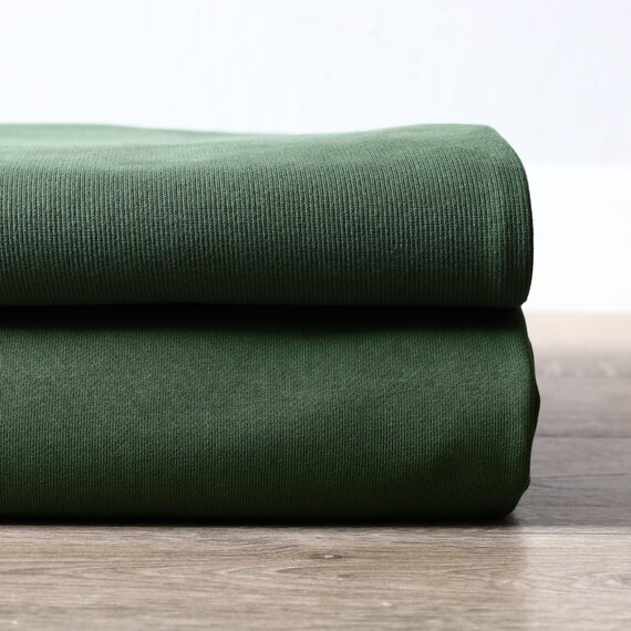 French Terry with Matching Rib - Hunter - 380 GSM